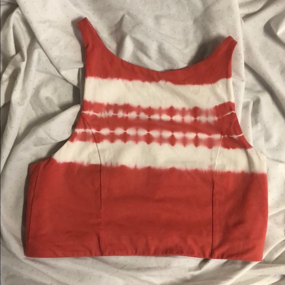 Orange tie dye crop top